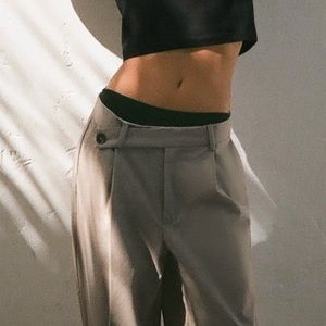 FULL LENGTH ASYMMETRICAL WAIST PANTS